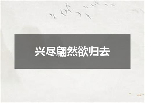 兴尽翩然欲归去