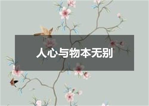 人心与物本无别