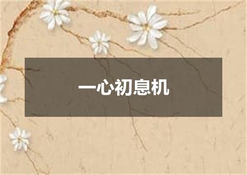 一心初息机