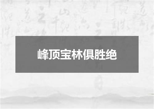 峰顶宝林俱胜绝