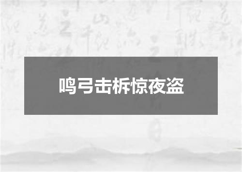 鸣弓击柝惊夜盗