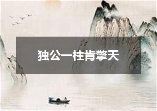 独公一柱肯擎天