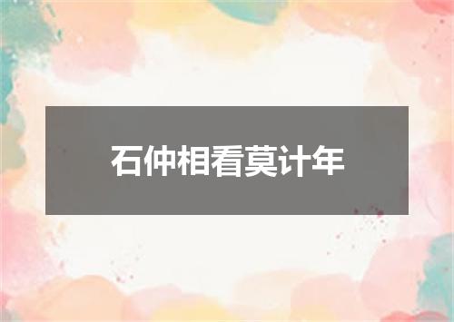 石仲相看莫计年