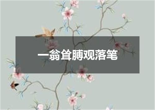 一翁耸膊观落笔