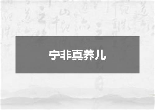 宁非真养儿