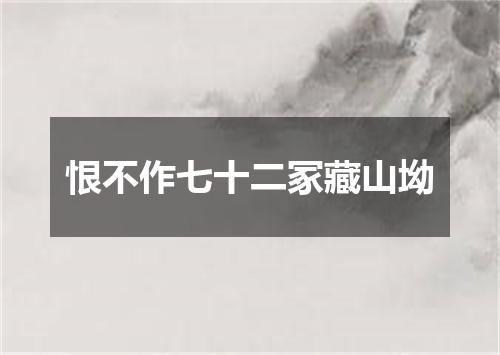 恨不作七十二冢藏山坳