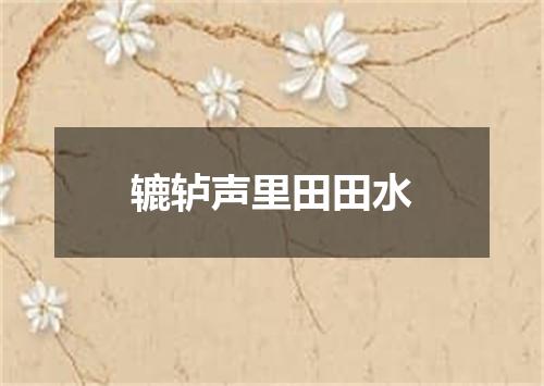 辘轳声里田田水