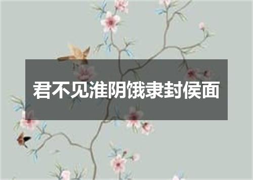 君不见淮阴饿隶封侯面