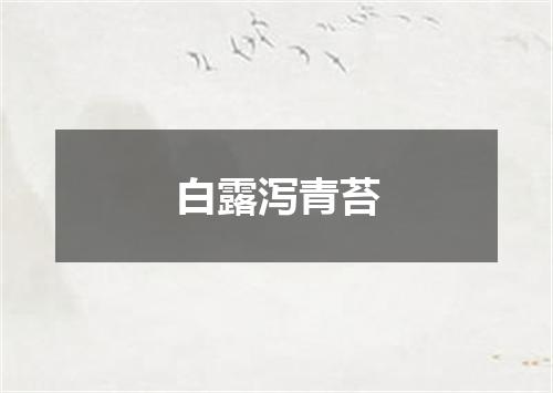 白露泻青苔