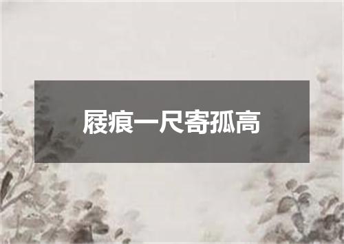 屐痕一尺寄孤高