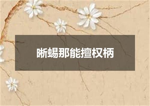 晰蜴那能擅权柄