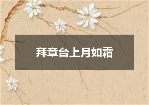 拜章台上月如霜