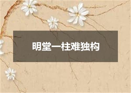明堂一柱难独构