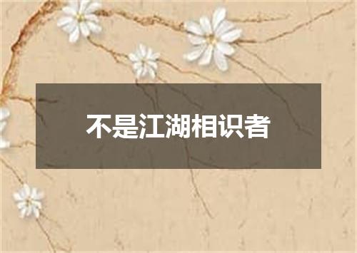 不是江湖相识者