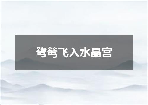 鹭鸶飞入水晶宫