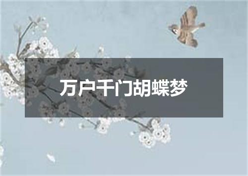 万户千门胡蝶梦
