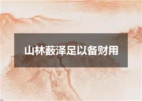 山林薮泽足以备财用