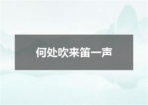 何处吹来笛一声