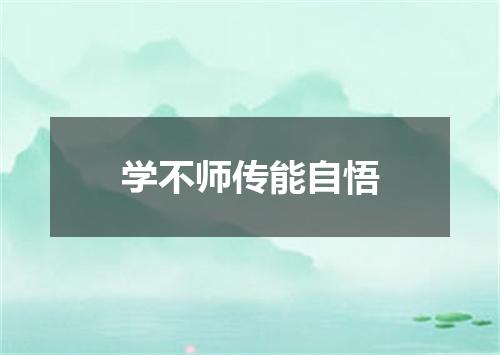 学不师传能自悟