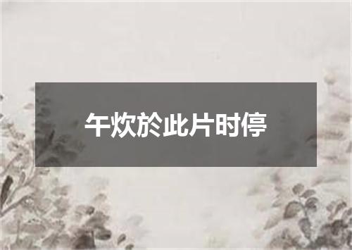 午炊於此片时停