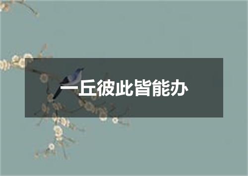 一丘彼此皆能办