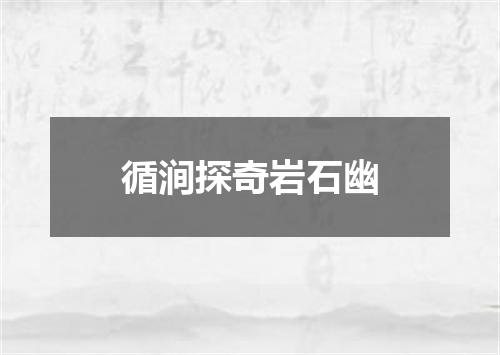循涧探奇岩石幽