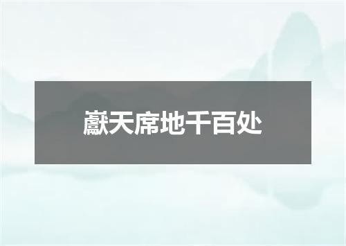 巚天席地千百处