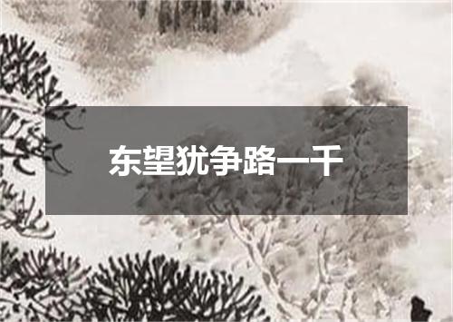 东望犹争路一千