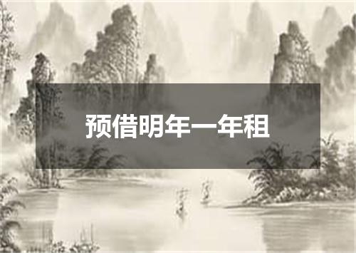 预借明年一年租