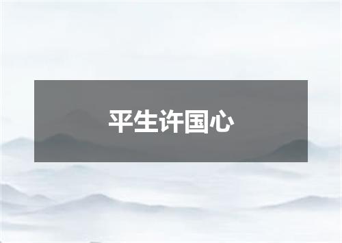 平生许国心