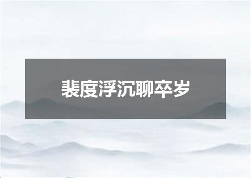 裴度浮沉聊卒岁