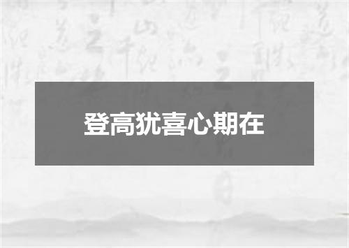 登高犹喜心期在