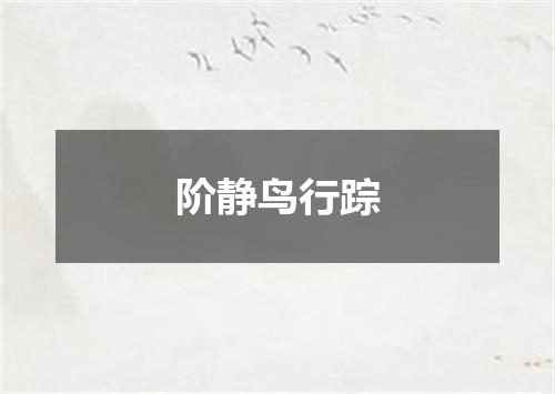 阶静鸟行踪