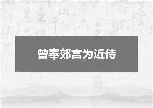曾奉郊宫为近侍