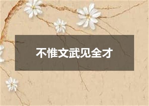 不惟文武见全才