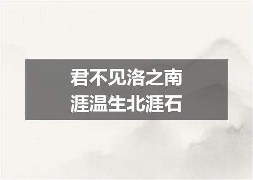 君不见洛之南涯温生北涯石