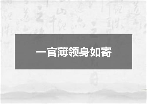 一官薄领身如寄