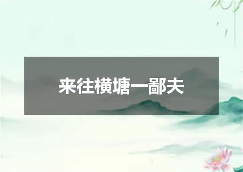 来往横塘一鄙夫