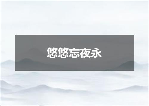 悠悠忘夜永