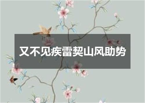 又不见疾雷契山风助势
