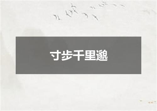 寸步千里邈