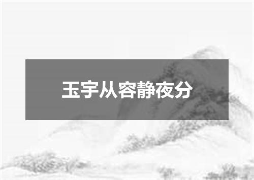玉宇从容静夜分