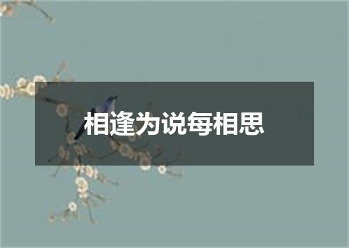 相逢为说每相思