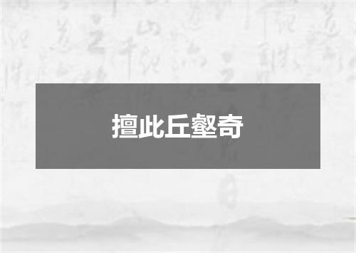 擅此丘壑奇