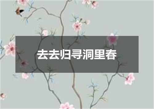 去去归寻洞里春