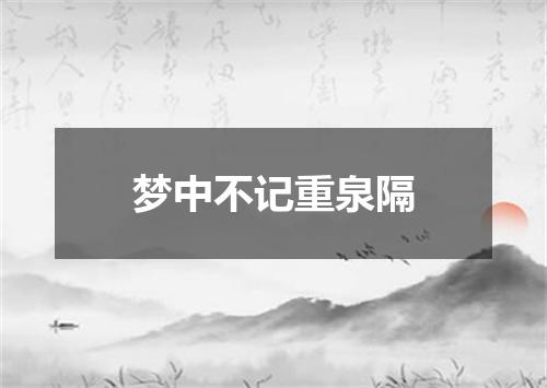 梦中不记重泉隔