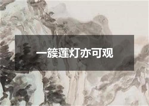 一簇莲灯亦可观