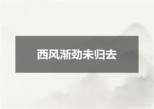 西风渐劲未归去