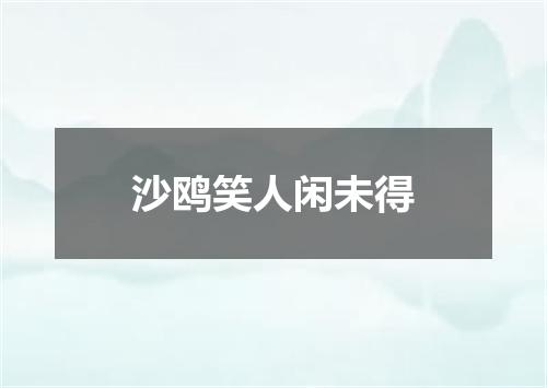 沙鸥笑人闲未得