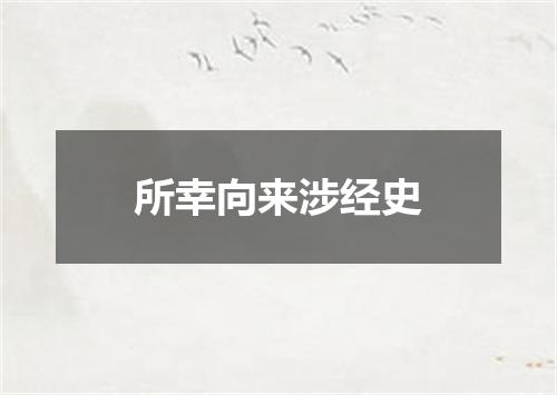 所幸向来涉经史